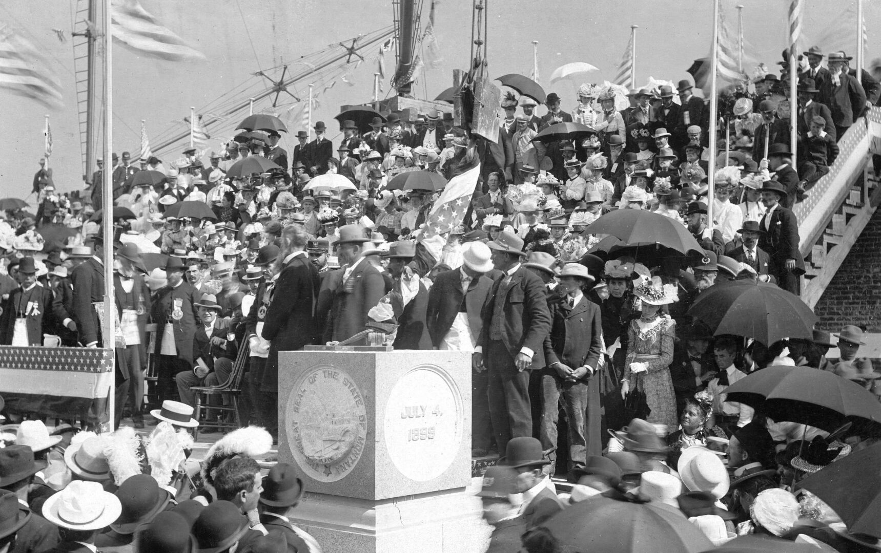 Laying of cornerstone at Montana State Capitol, 1899